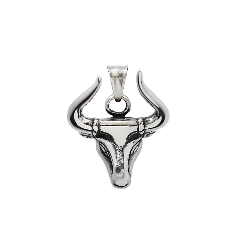 Bull Head Pendant — Stainless Steel