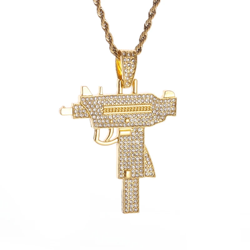 Hip Hop Rock Rapper Blessing Alphabet Pendant Necklace for Personality Men Fashion Street Trend Jewelry Accessories Gift