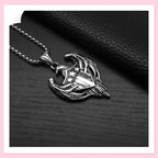 Double Wings Eagle Shield Pendant — Stainless Steel