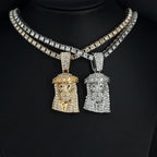 Iced Out Jesus Tennis Chain Necklace 4mm