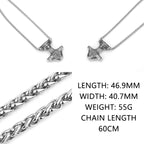316L Stainless Steel Vintage Viking Thor Mjolnir Wolf Eye Necklace Men Biker Street Amulet Pendant Necklace Jewelry