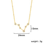 Unift Clear Zircon Zodiac Constellation Women Necklaces Star Sign Pisces Aries Taurus Pendant Fashion Horoscope Amulet Jewelry