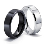 Matte Black Wedding Engagement Band Ring — Stainless Steel