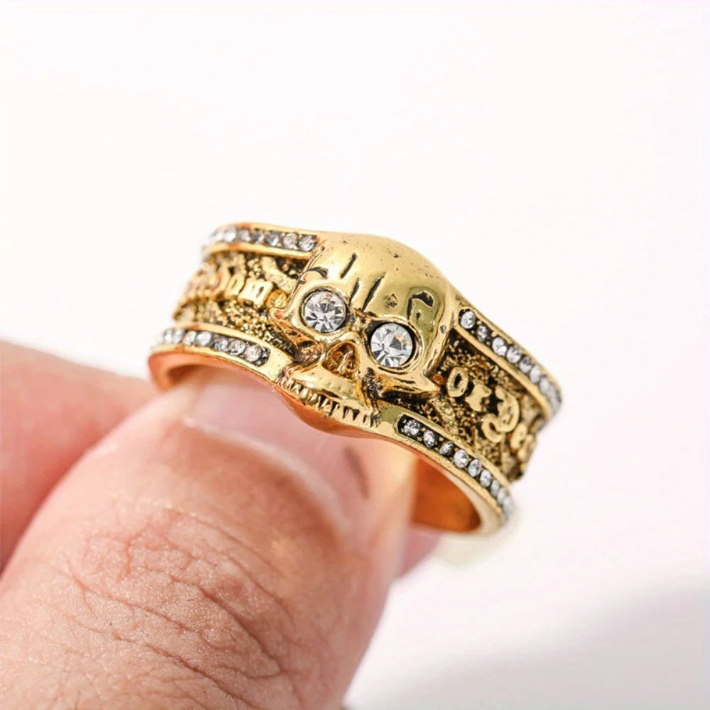 2024 Popular European and American Domineering Skull Men's Rings Personalized Punk Trend Hip-hop Rock Men's Rings