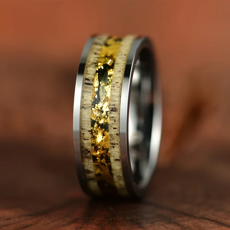 Red Personalized Couple Tungsten Carbide Ring with Spider Pattern Dome Edge,Comfortable Fit, Fashionable Daily Item,Wedding Ring