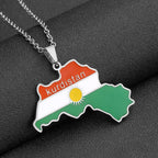 Kurdistan Map Pendant Necklace — Stainless Steel