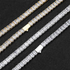 Tennis Bracelet Stainless Steel 6MM Rectangle CZ