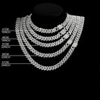 Iced Out Diamond Cuban Link Chain Necklace Men Women Rhinestone Paved Hip Hop Rhombus Cuban Necklaces Tennis Chain Jewelry Gift