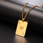 Cazador Poker Card Ace of Spades Necklaces for Men Women Stainless Steel Hip Hop Jewelry Gold Color Necklace 2026 Gift Wholesale