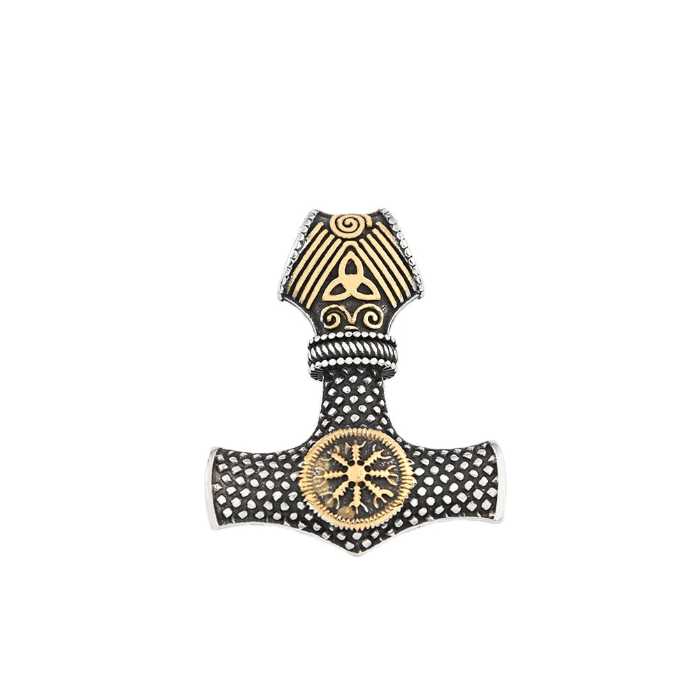 Thor Mjolnir Steel Pendant Vintage Viking Hammer