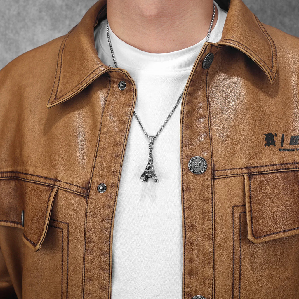Eiffel Tower Pendant Necklace — Stainless Steel