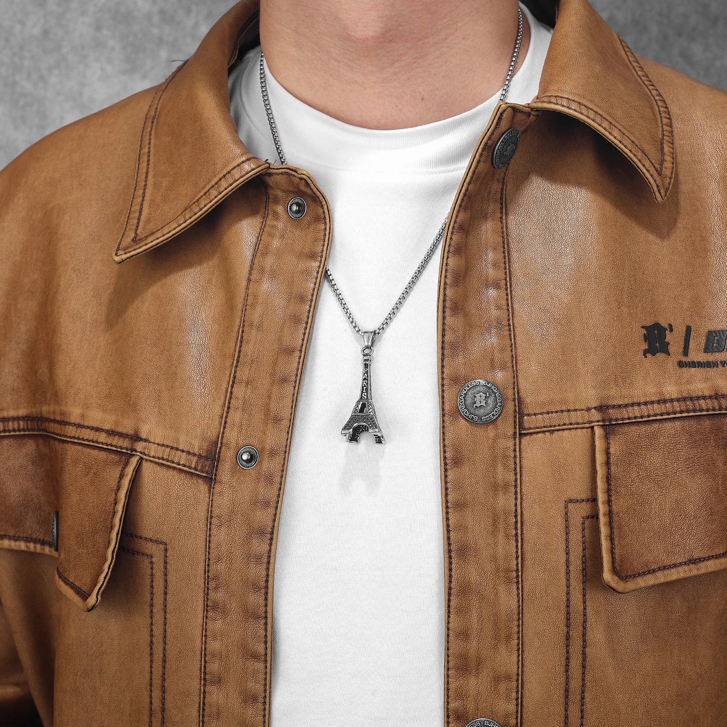 Eiffel Tower Pendant Necklace — Stainless Steel