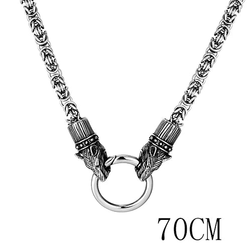 Animal Pendant Necklace Wolf Dog Skull Snake — Stainless Steel