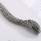 Cool Solid 316L Stainless Steel Snake Body Link Chain Man Bracelet for Men Male Men's Bracelets 8.7" Punk Rock Metal
