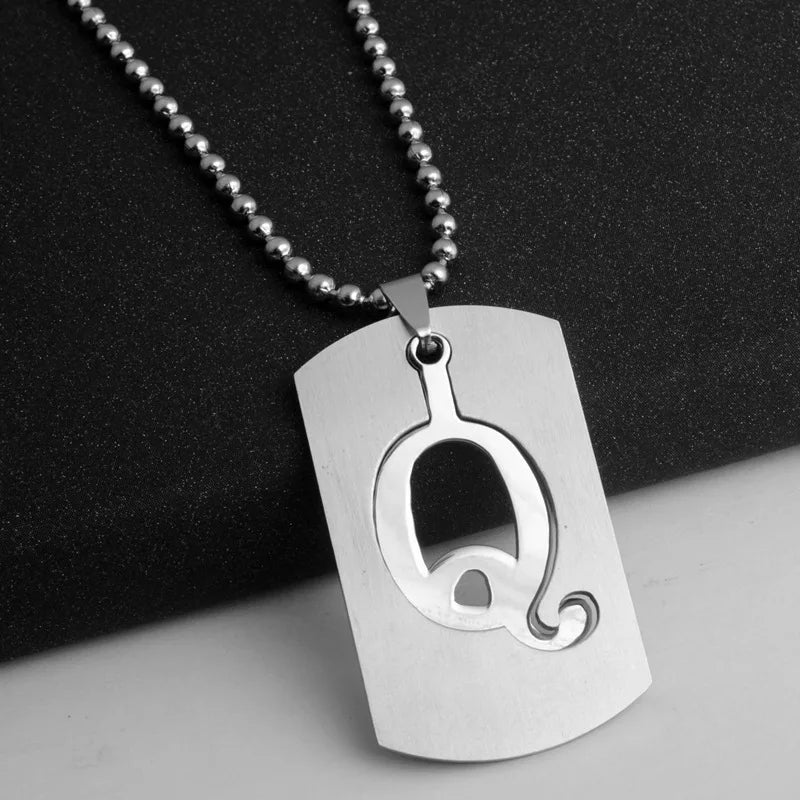 Steel Pendant 316L Initials Letter Name