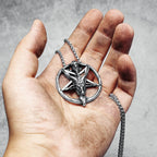 Gothic Baphomet Pentagram Pendant Men Necklace Stainless Steel Satanic Jewelry Heavy Metal Punk Chain Rock Punk for
