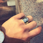 Buyee Silver Unique Ring Finger Excellent Poker Open Ring for Woman Man Fashion Punk Fine Jewelry Circle with Box