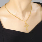 Football Charm Pendant Necklace — Gold