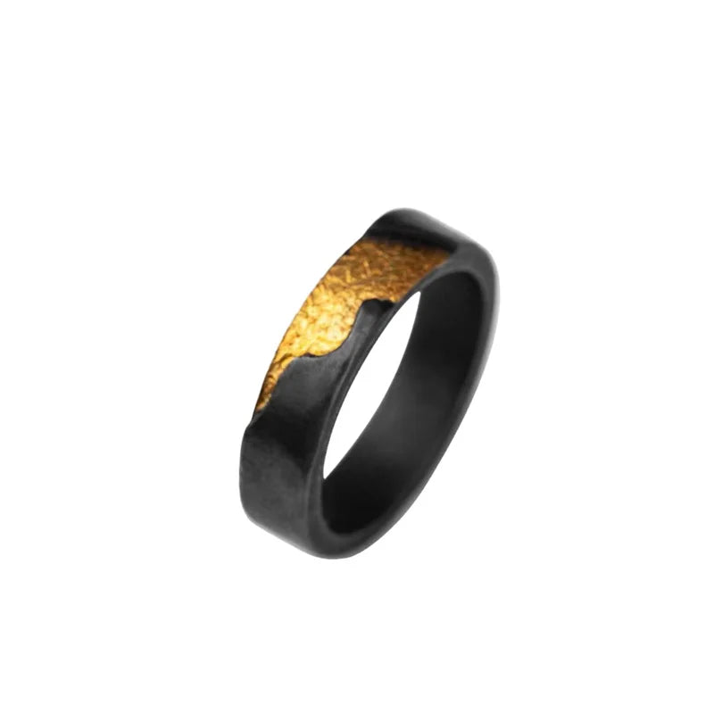 Delicate High Grade Sunshine Lines Ring Male Jewelry Adjustable Romantic Black Gold Collision Trendy Finger Ring