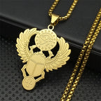Egyptian Scarab Eye of Ra Horus Symbol Necklaces Stainless Steel Gold Color Ankh Key Of Life Necklace Jewelry collares