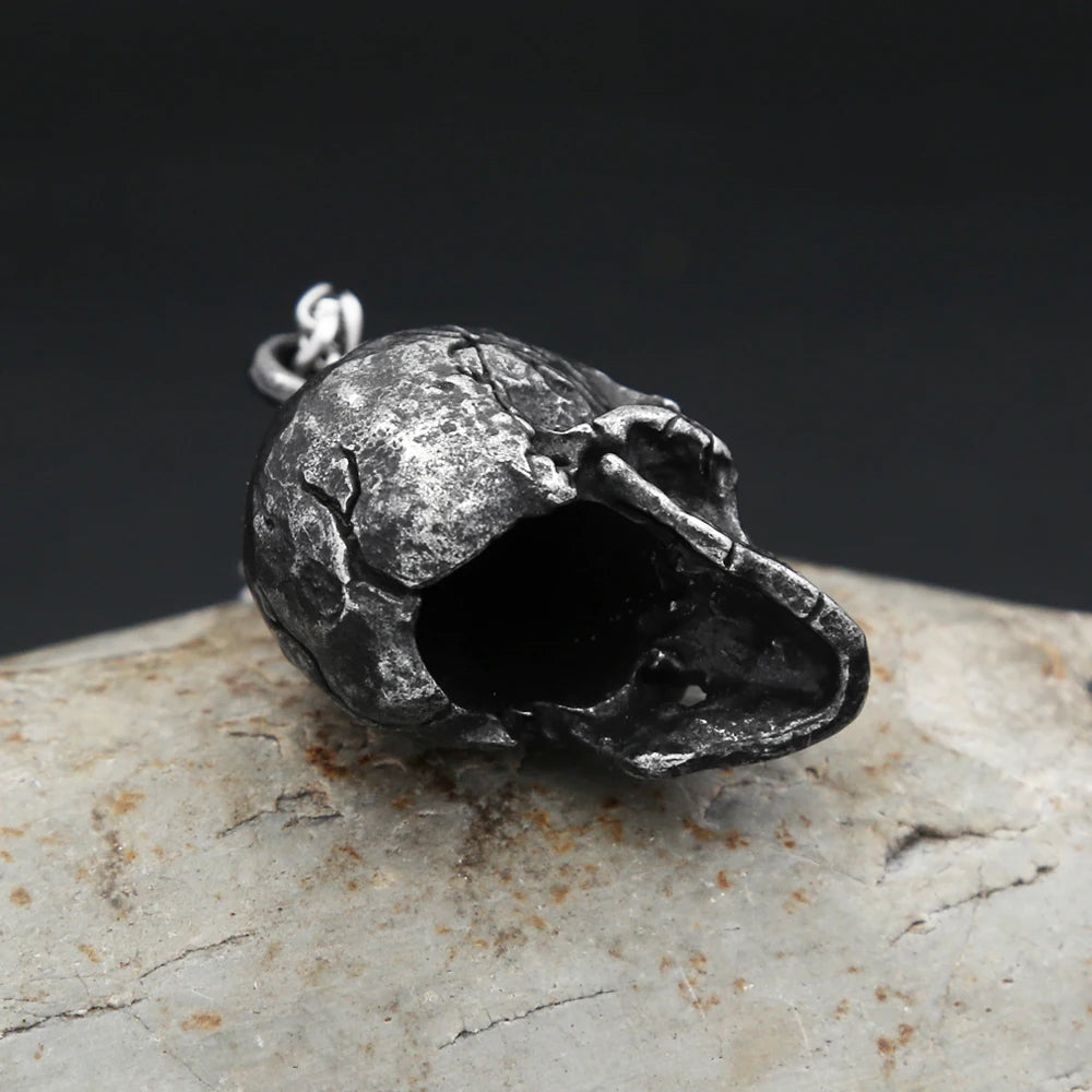 Gothic Dark Skull Stainless Steel Pendant Necklace