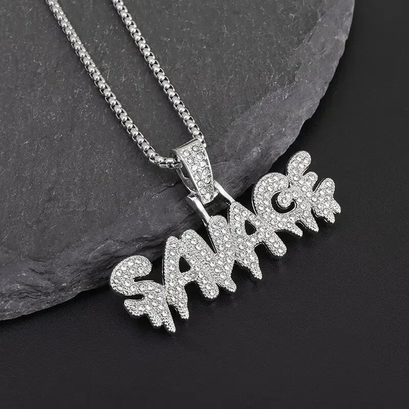 Hip Hop Iec Out Put Crystal Zirconia Dollar Sign Pendant Necklace Fashion Punk Cool Rock Rap Party Jewelry Accessories