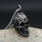 Gothic Dark Skull Stainless Steel Pendant Necklace