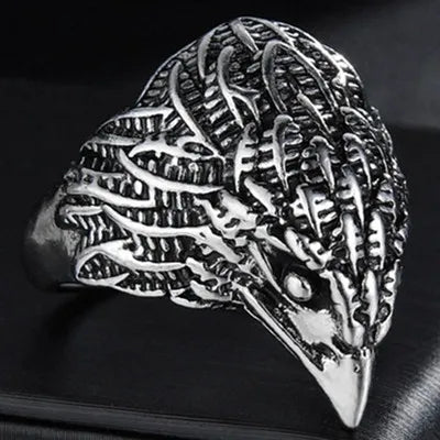 New Design Skull Crow Skull Ring Woodpecker Bird Men's Ring Punk Stylish Jewelry