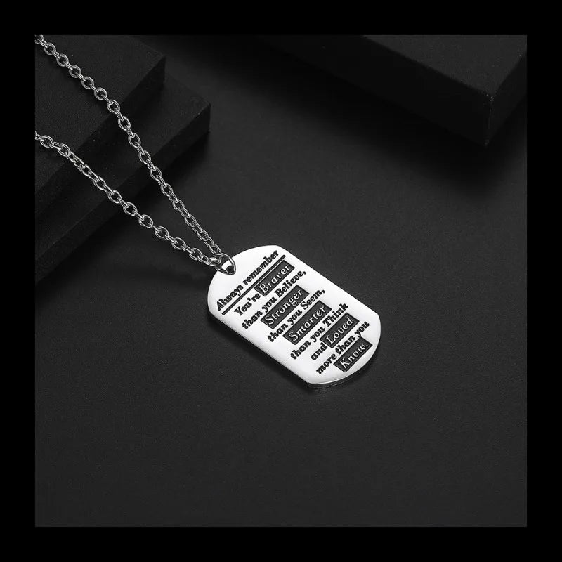 Square Pendant Necklace — Stainless Steel