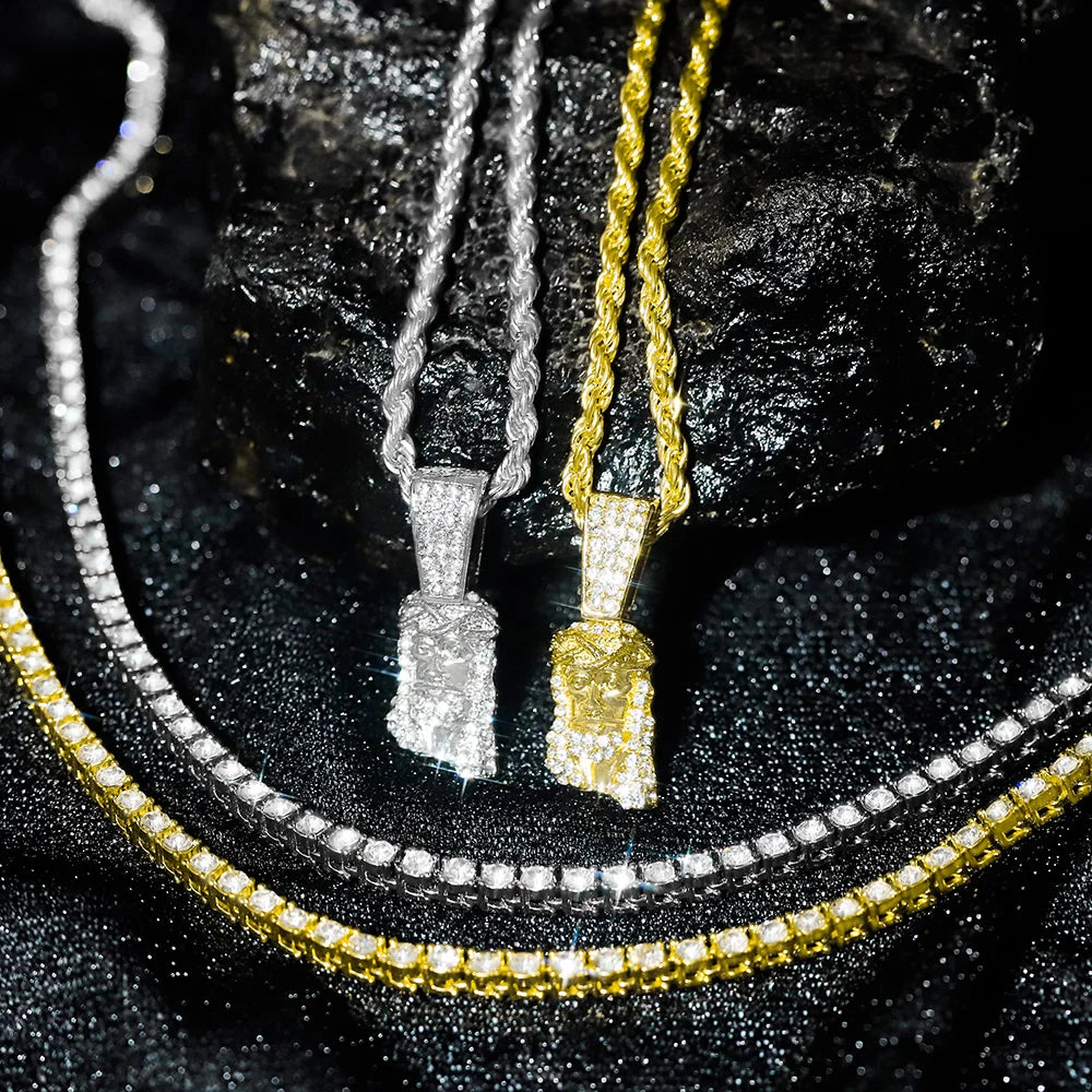 Iced Out Jesus Pendant Rope Tennis Set