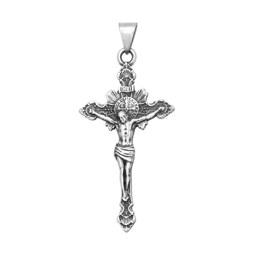 Jesus Cross Stainless Steel Pendant Necklace
