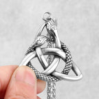 Nordic Viking Double Snake Pendant Necklace — Stainless Steel