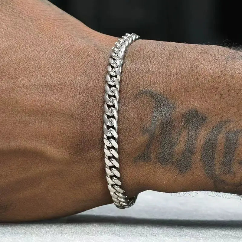 Stainless Steel Men's Bracelet Hip Hop Cuban Chain Titanium Steel Bracelet Simple Jewelry Fashion Hand Jewelry