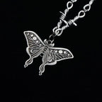 Gothic Death Moth Pendant Necklace