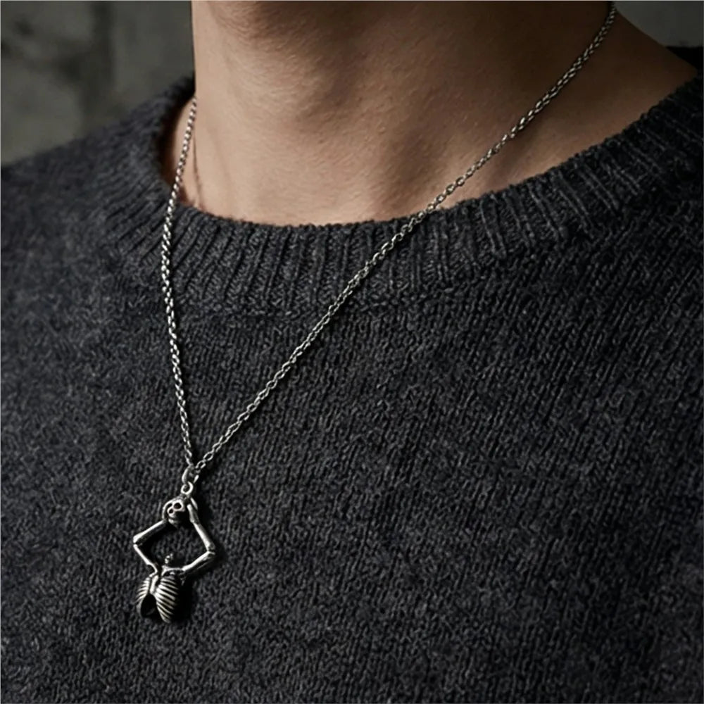 Skull Pendant Necklace — Silver Gothic