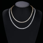 Iced Out Rock Sugar Tennis Chain Miami Cuban Link Necklace 5mm