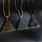 Fashion Men Stainless Steel Necklace Triangle Pendant Hip Hop Necklaces for Men Creative Jewelry Accessories Anniversary Gift