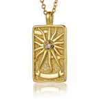 22 Style Classic Tarot Card Pendant Necklace Double Sided Zircon Tarot Necklace Major Arcana Empress Sun Star Sign
