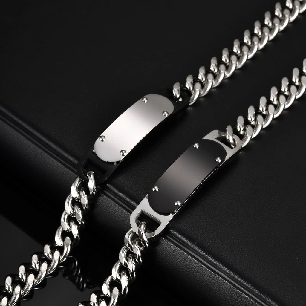 Casual Men's Thick Chain Bracelet,Never Fade Stainless Steel Wristband,New Punk Jewelry Gift