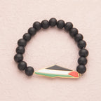 Palestine Flag Steel Bracelet Beaded Hand