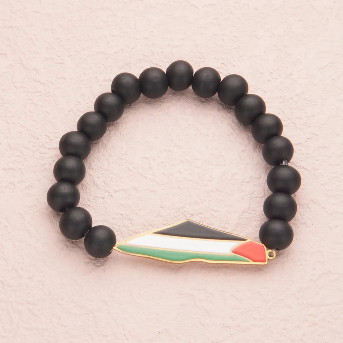 Palestine Flag Steel Bracelet Beaded Hand
