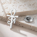 LIKGREAT Ankh Cross Brooch Eye of Horus Pin for Men Women Ancient Egyptian Gothic Occult Symbol Spiritual Amulet