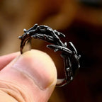 Jesus Crown Thorns Black Ring Vintage 316L Olive