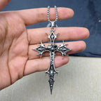 Double Sided Cross Pendant Necklace — Stainless Steel