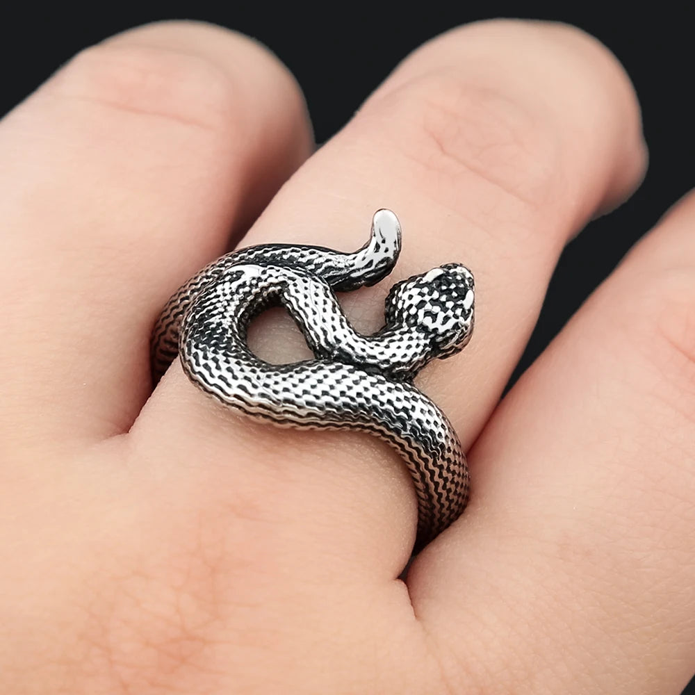 Snake Steel Ring Punk Animal Sliver Party