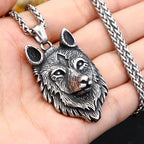 Vintage Nordic Wolf Head Pendant Stainless Steel Viking Animal Necklace For Men Women Unique Amulet Jewelry Gifts