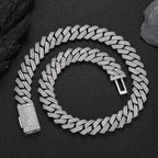 Iced Out Cuban Chain Necklace Stainless Steel 20MM