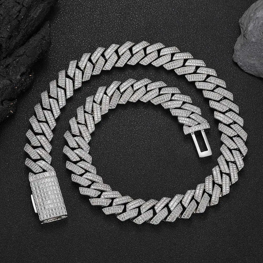 Iced Out Cuban Chain Necklace Stainless Steel 20MM