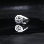 Vintage Storm Eye Charm Ring — Silver-Tone Steel