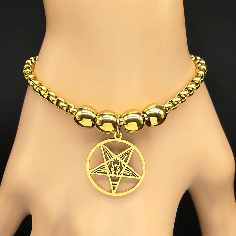 Baphomet Gold Bracelet — Stainless Steel